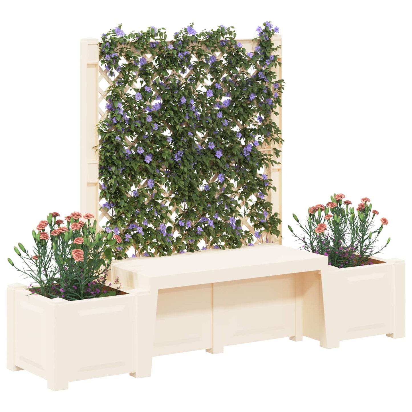 vidaXL Κήπος Πάγκος Κοπεγχάγη Λευκό 173 x 49 x 135,5 εκ. PP