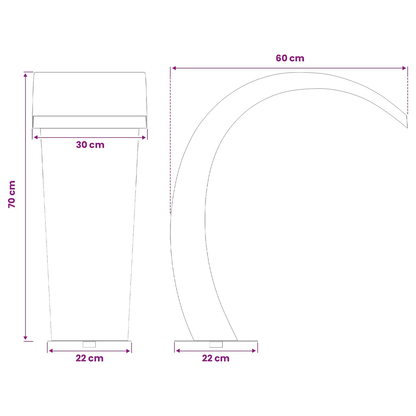 vidaXL Σιντριβάνι Πισίνας Ασημί 60 x 30 x 70 εκ. Ανοξείδωτο Ατσάλι