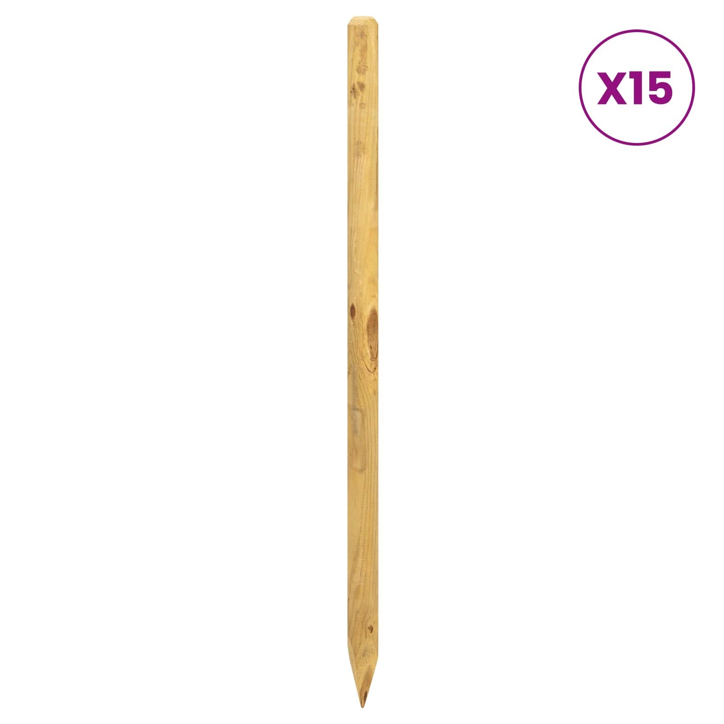 vidaXL Πό posts φράχτη 15 τεμ. Καφέ 120 cm Μασίφ Ξύλο Πεύκου