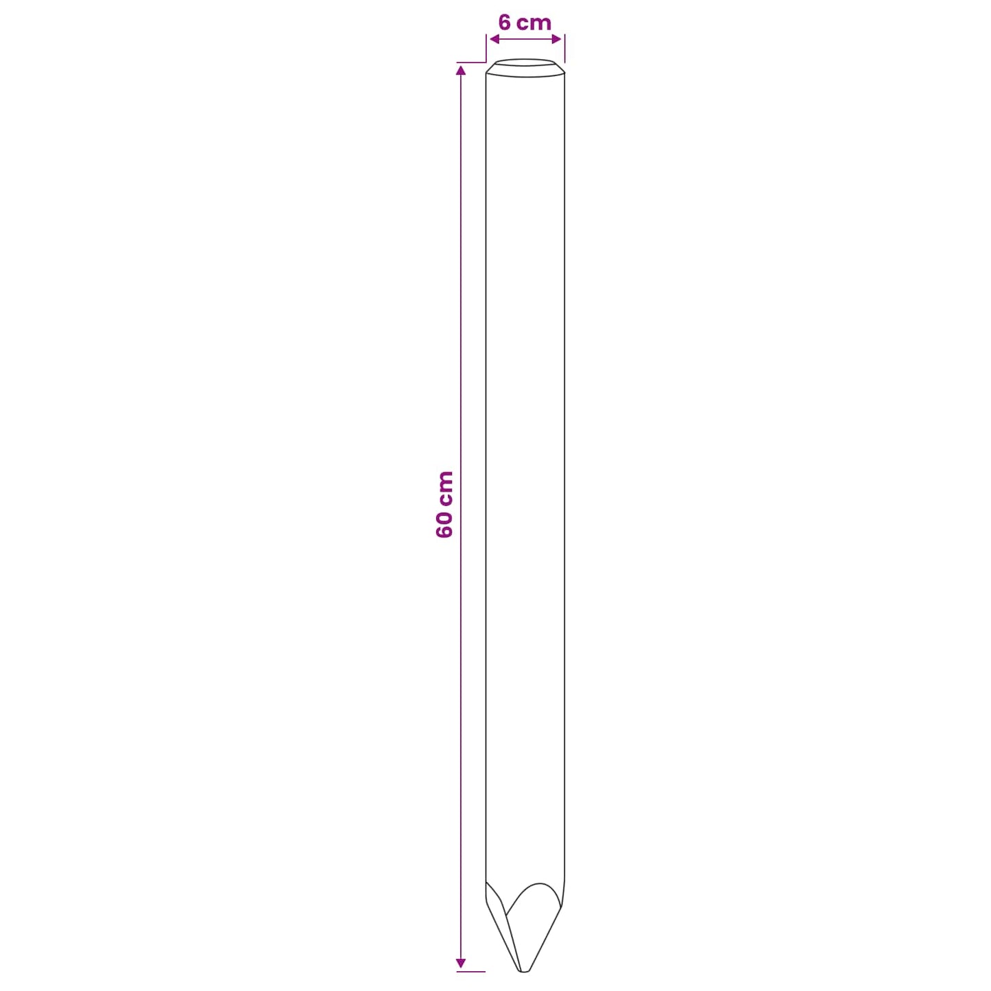 vidaXL Πό posts φράχτη 15 τεμ. Καφέ 60 cm Μασίφ Ξύλο Πεύκου