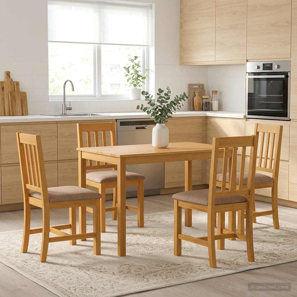 vidaXL Τραπεζαρία 110 x 75 x 75 εκ. Στερεό Ξύλο Δρυός Φυσικό