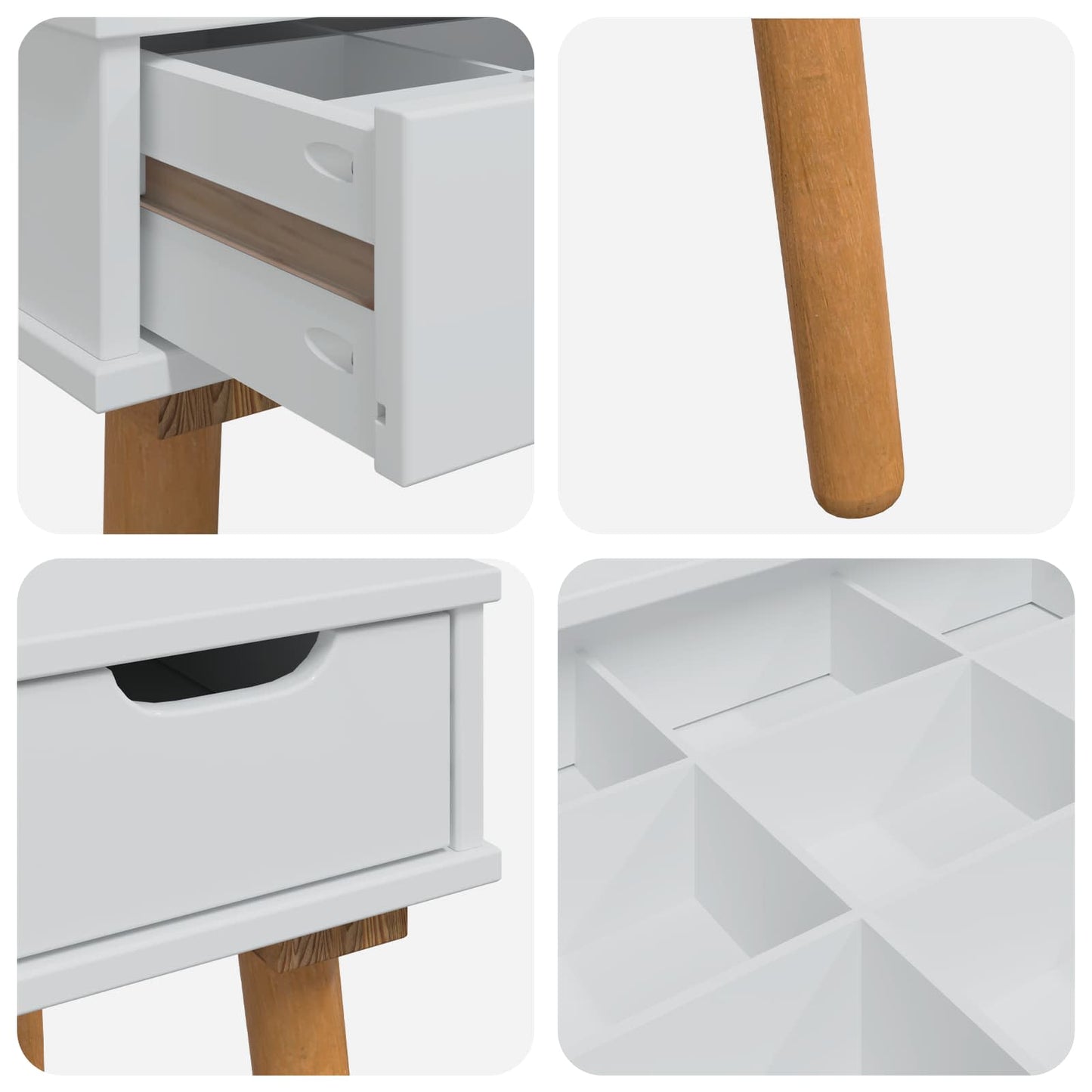vidaXL Σετ Τραπεζιού Μακιγιάζ FAUSKE 3 pcs Λευκό 76 x 50 x 143 εκ