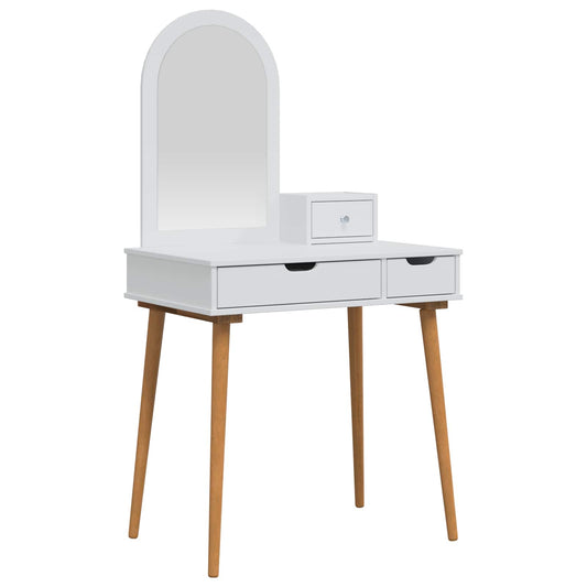 vidaXL Σετ Τραπεζιού Μακιγιάζ FAUSKE 3 pcs Λευκό 76 x 50 x 143 εκ