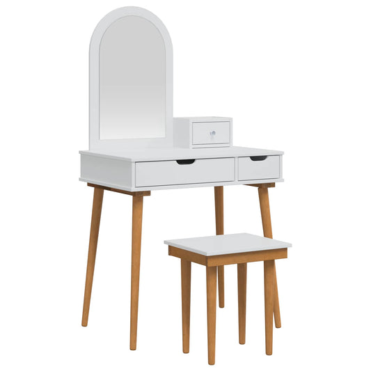 vidaXL Σετ Τραπεζιού Μακιγιάζ FAUSKE 4 pcs Λευκό 76 x 50 x 143 εκ