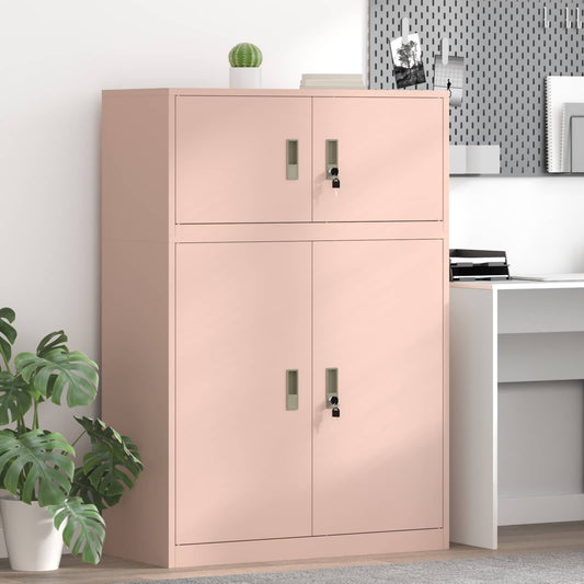 vidaXL Ντουλάπι αποθήκευσης 2 τμχ. Ροζ 90 x 40 x 130 cm Ατσάλι