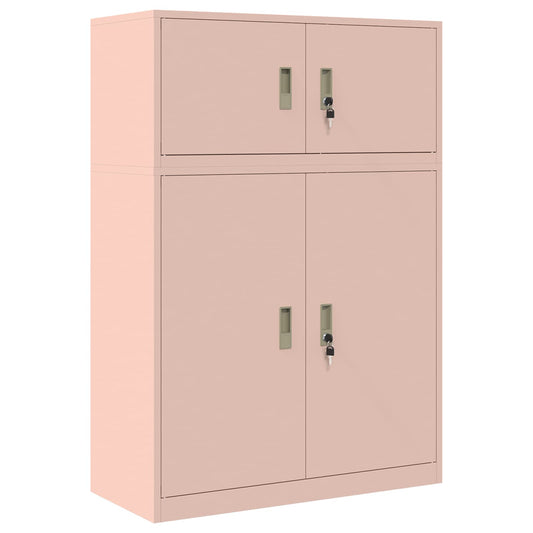 vidaXL Ντουλάπι αποθήκευσης 2 τμχ. Ροζ 90 x 40 x 130 cm Ατσάλι