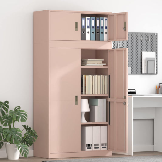 vidaXL Ντουλάπι αποθήκευσης 2 τμχ. Ροζ 90 x 40 x 180 cm Ατσάλι
