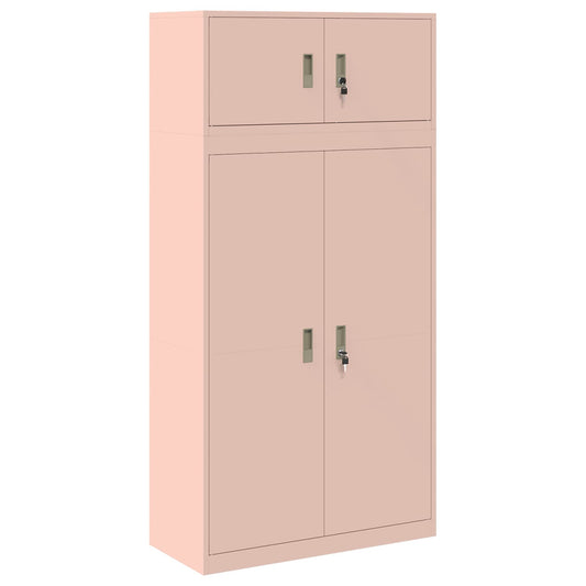 vidaXL Ντουλάπι αποθήκευσης 2 τμχ. Ροζ 90 x 40 x 180 cm Ατσάλι