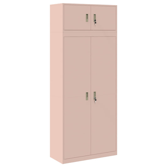 vidaXL Ντουλάπι αποθήκευσης 2 τμχ. Ροζ 90 x 40 x 220 cm Ατσάλι