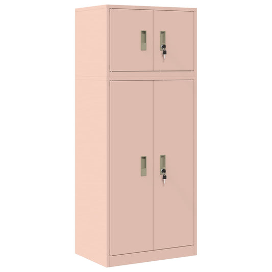vidaXL Ντουλάπι αποθήκευσης 2 τμχ. Ροζ 60 x 40 x 145 εκ Ατσάλι