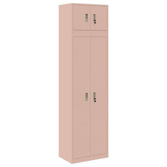 vidaXL Ντουλάπι αποθήκευσης 2 τμχ. Ροζ 60 x 40 x 220 εκ Ατσάλι
