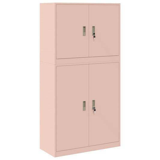 vidaXL Ντουλάπι αποθήκευσης 2 τμχ. Ροζ 90 x 40 x 175 εκ Ατσάλι