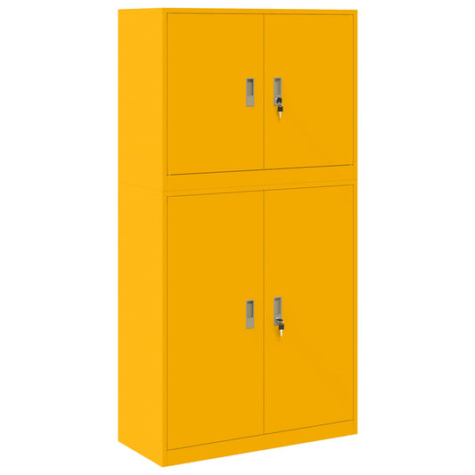 vidaXL Ντουλάπι αποθήκευσης 2 τμχ. Μουσταρδί 90 x 40 x 175 εκ Ατσάλι