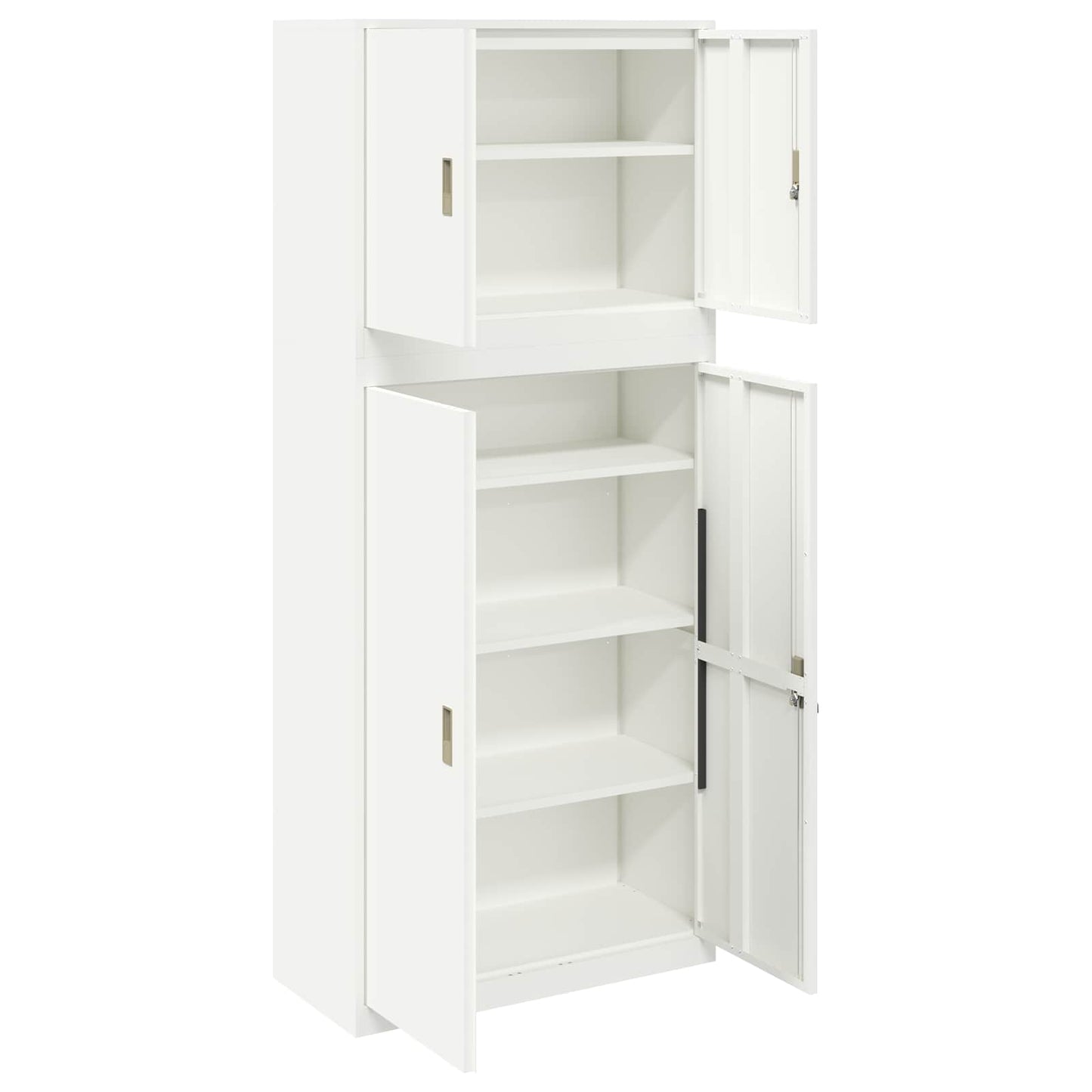 vidaXL Ντουλάπι αποθήκευσης 2 τμχ. Λευκό 90 x 40 x 210 εκ Ατσάλι