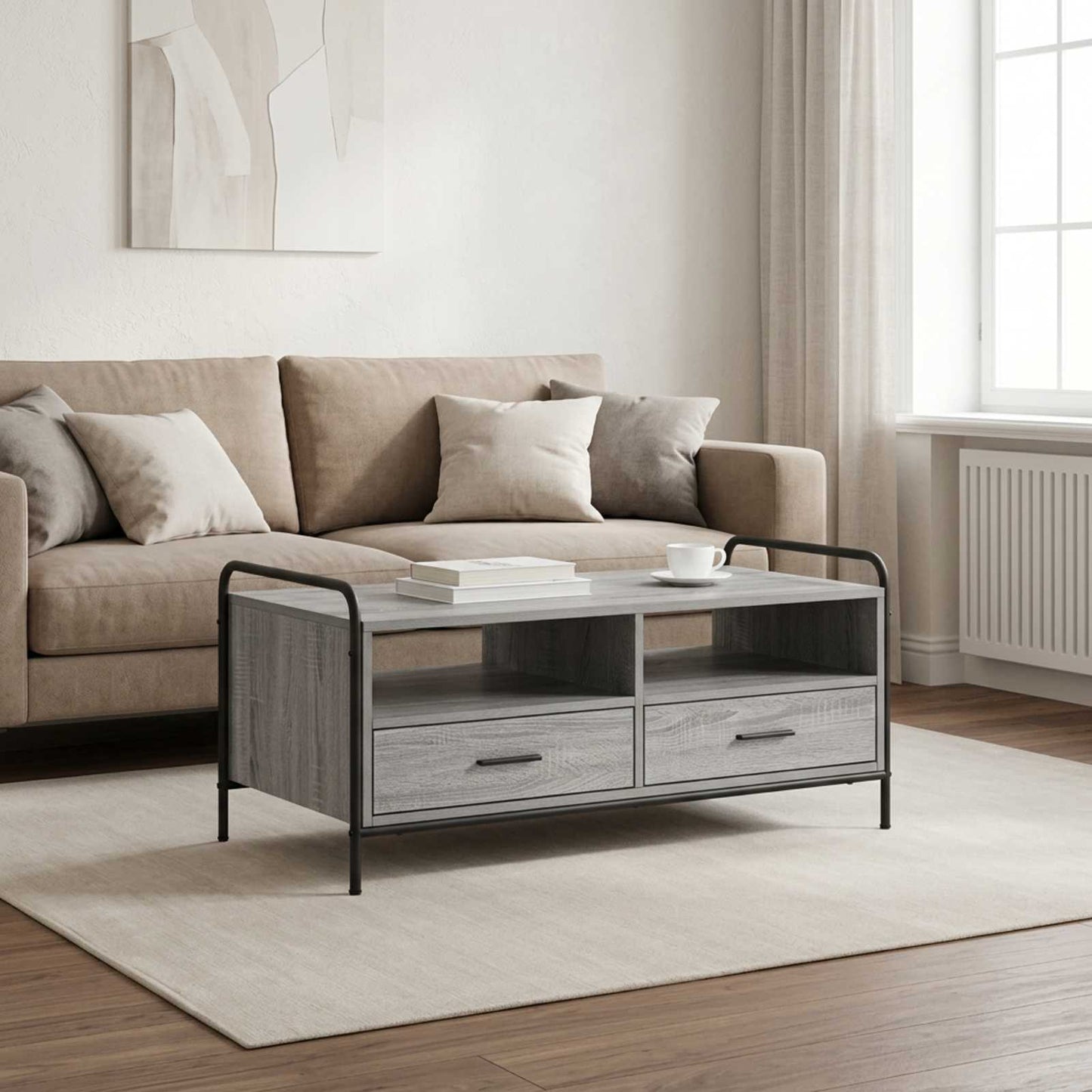 vidaXL Τραπεζάκι σαλονιού Γκρι Sonoma 99,5 x 49 x 46 εκ.