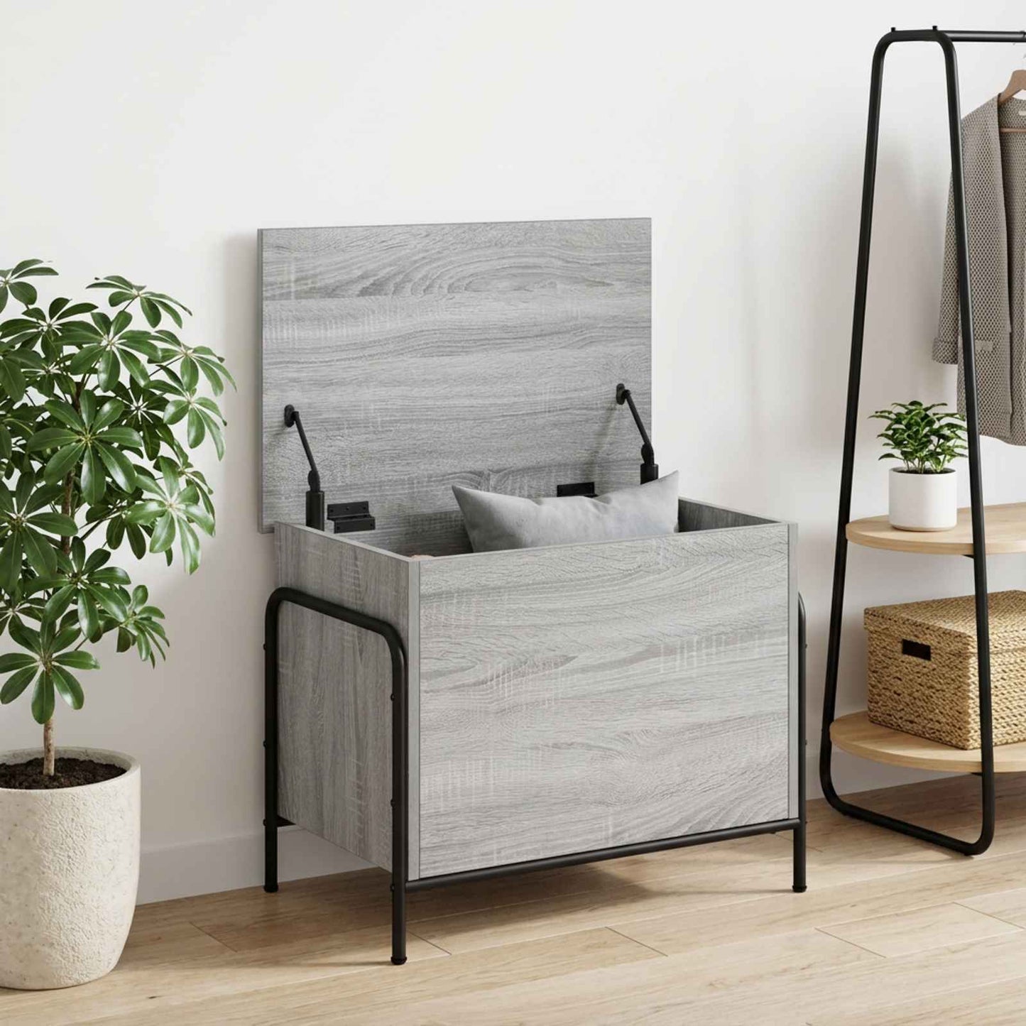 vidaXL Κουτί αποθήκευσης Γκρι Sonoma 80 x 40 x 49,5 εκ