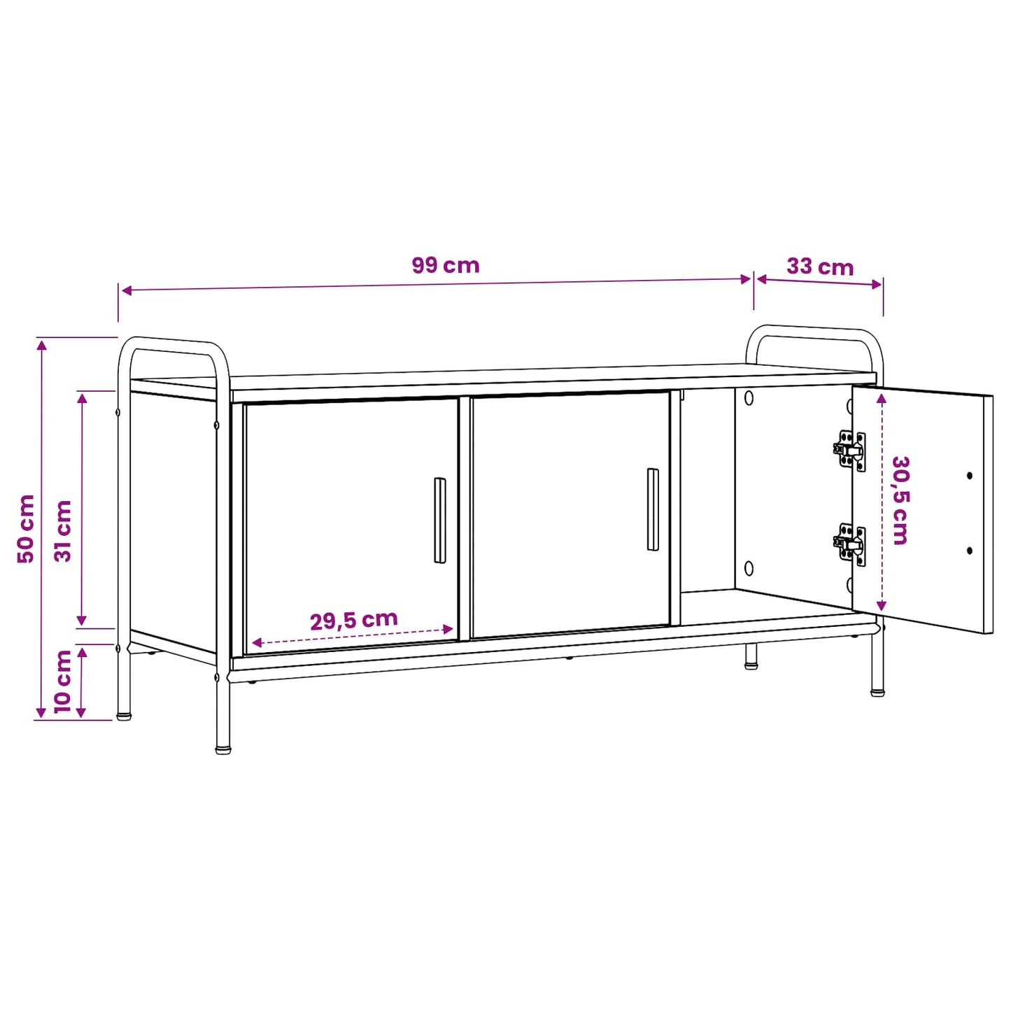 vidaXL Ντουλάπι TV 79,5 x 33 x 50 εκ. Παλαιωμένο ξύλο