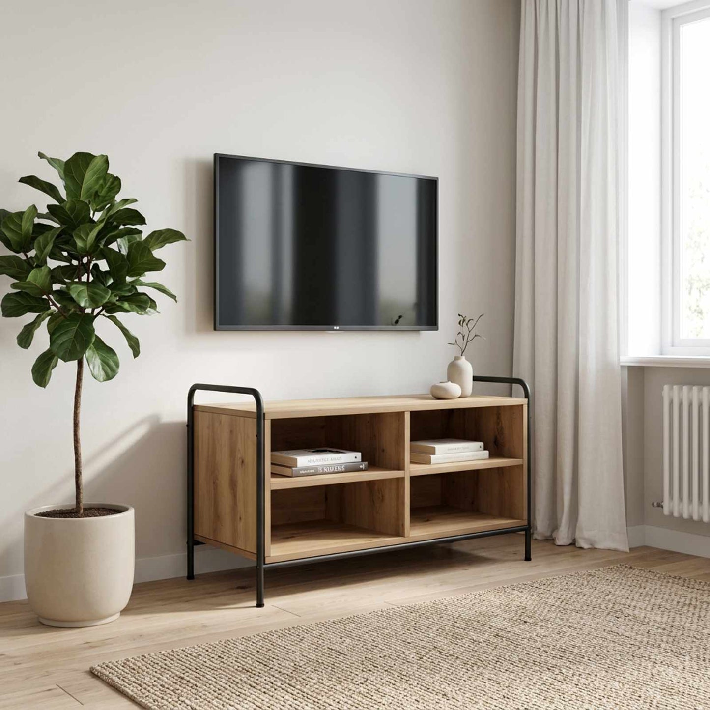 vidaXL Ντουλάπι TV 140 x 39,5 x 50 εκ. Artisan Δρυς Επεξεργασμένο Ξύλο
