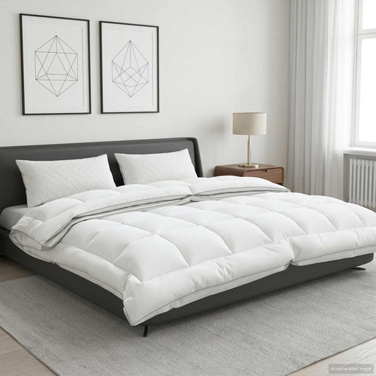 vidaXL Πάπλωμα 200x200 εκ 4 Εποχές 200+300 GSM Αυστραλιανό Μαλλί Λευκό