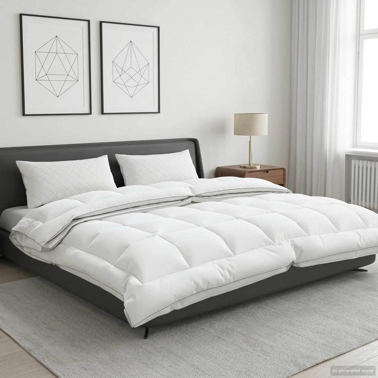 vidaXL Πάπλωμα 200x240 εκ 4 Εποχές 200+300 GSM Αυστραλιανό Μαλλί Λευκό