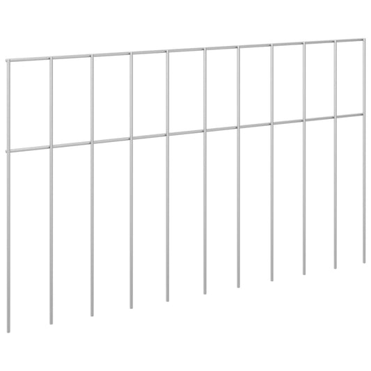 vidaXL Πάνελ Φράχτη Κήπου 48 τμχ. 50 x 30 cm Γαλβανισμένος Χάλυβας