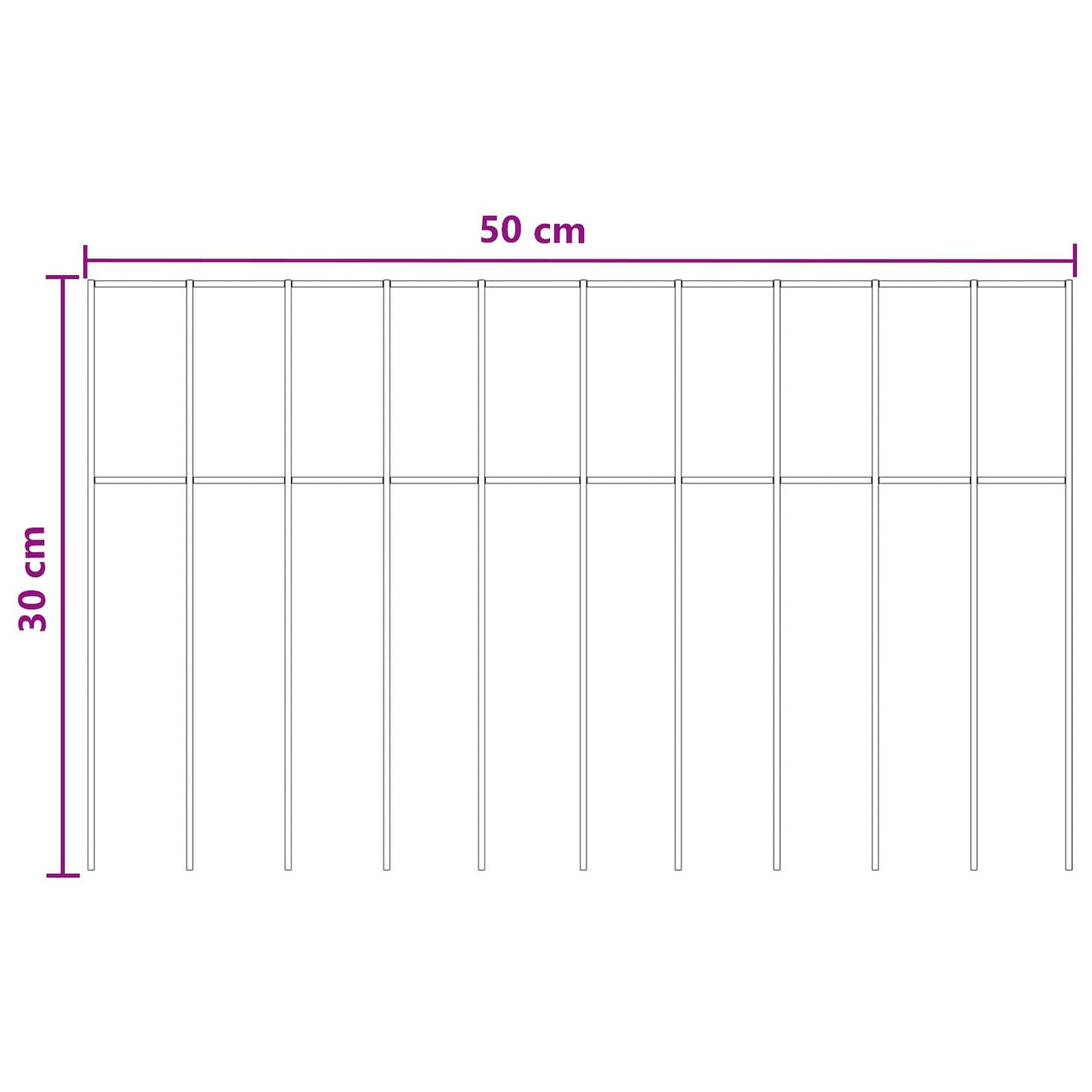 vidaXL Πάνελ Φράχτη Κήπου 48 τμχ. 50 x 30 cm Γαλβανισμένος Χάλυβας