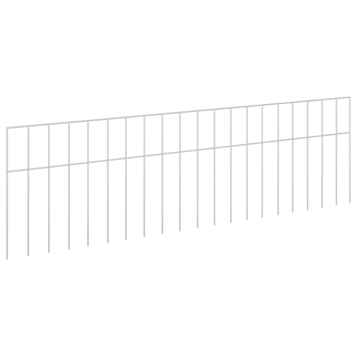 vidaXL Πάνελ Φράχτη Κήπου 24 τμχ. 100 x 30 cm Γαλβανισμένος Χάλυβας