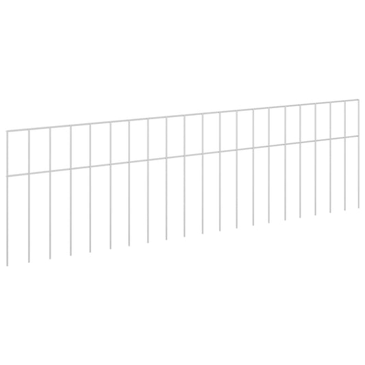 vidaXL Πάνελ Φράχτη Κήπου 24 τμχ. 100 x 30 cm Γαλβανισμένος Χάλυβας