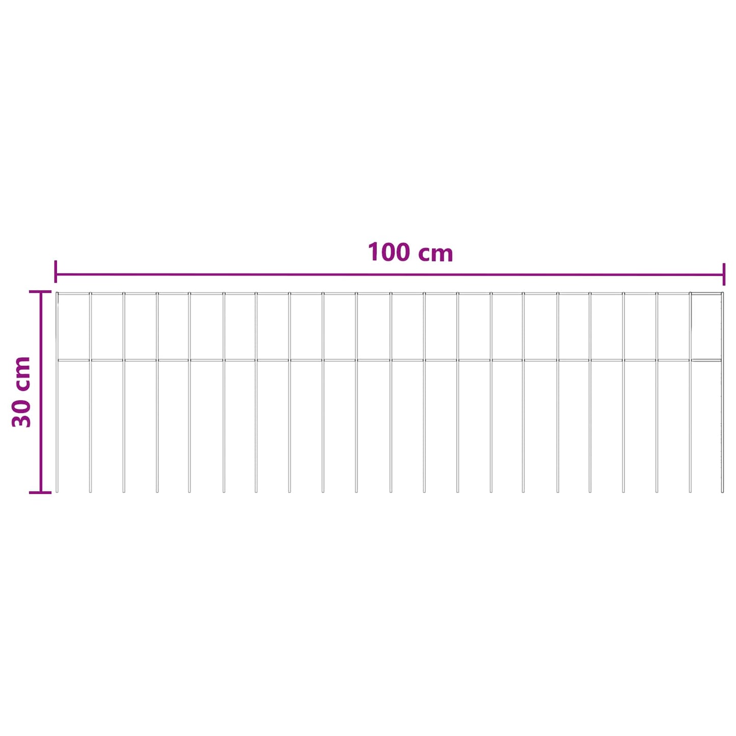 vidaXL Πάνελ Φράχτη Κήπου 24 τμχ. 100 x 30 cm Γαλβανισμένος Χάλυβας