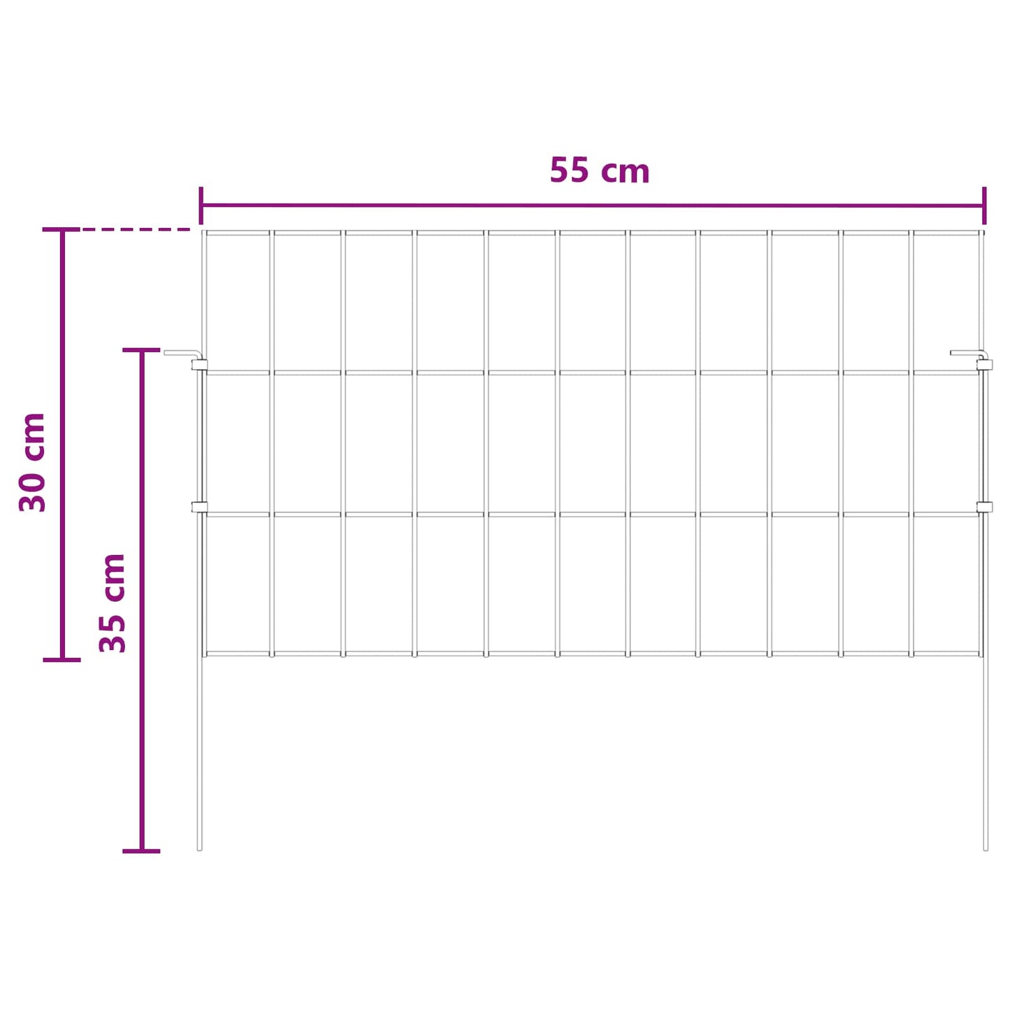 vidaXL Περίφραξη Κήπου με Στήλες 48 τμχ. 55 x 30 εκ. Ασημί