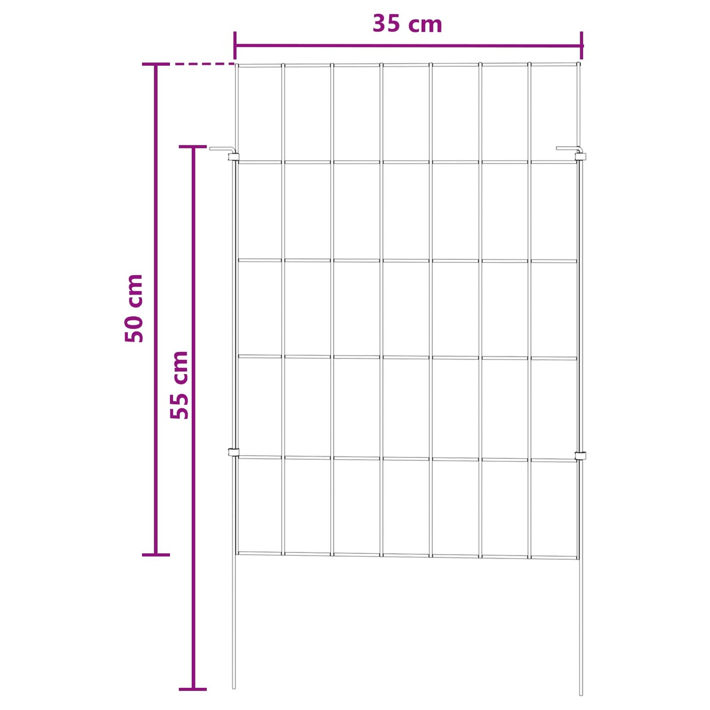 vidaXL Περίφραξη Κήπου με Στήλες 48 τμχ. 35 x 50 εκ. Ασημί