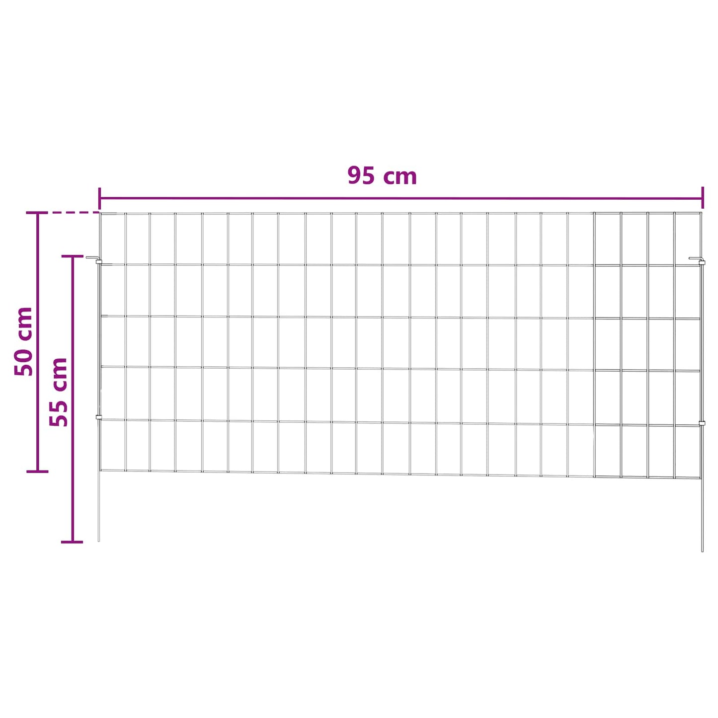 vidaXL Περίφραξη Κήπου με Στήλες 12 τμχ. 115 x 50 cm Ασημί