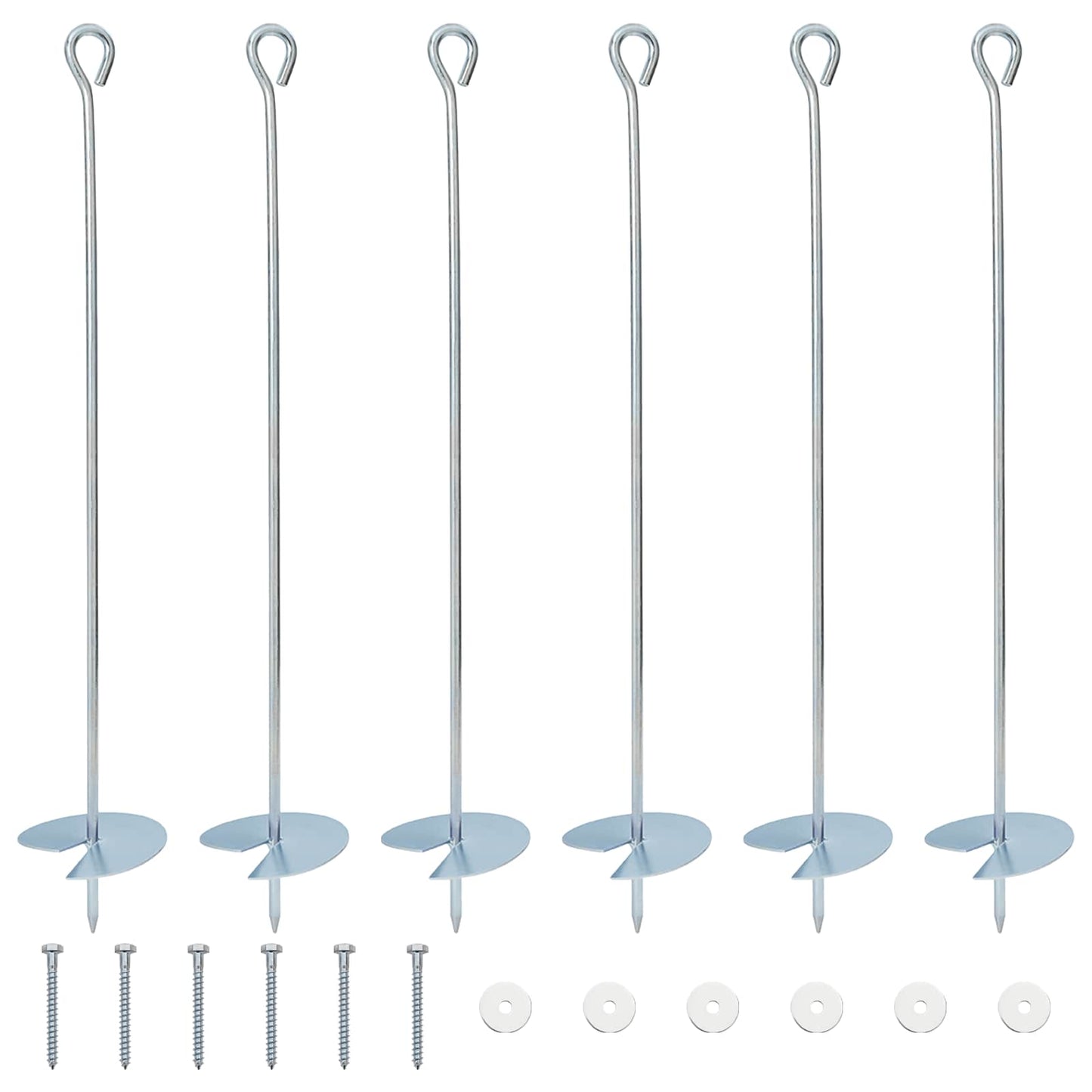 vidaXL Γείωση 6 pcs Ασημί Ø10 x 60 εκ Γαλβανισμένο Μέταλλο
