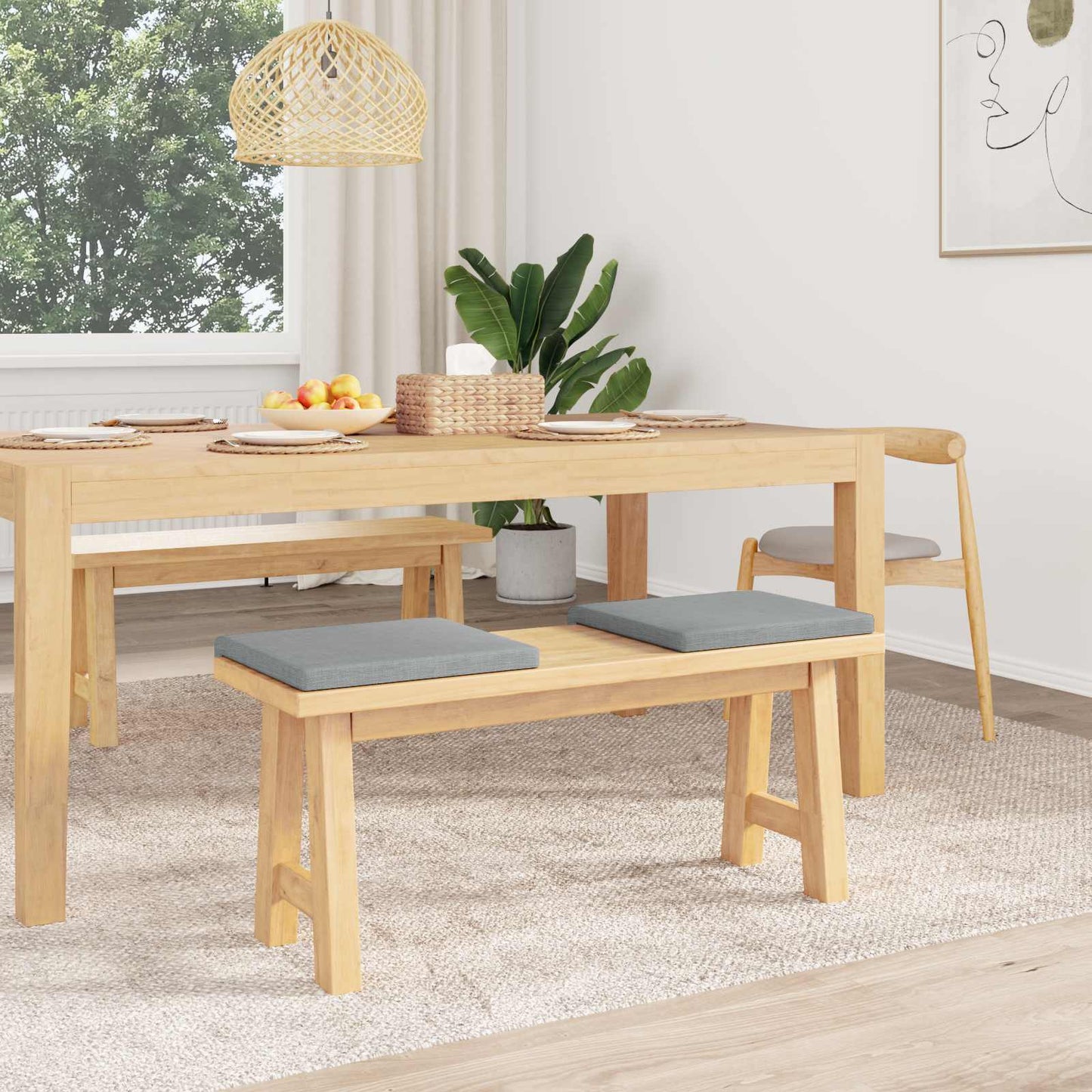 vidaXL Μαξιλάρι πάγκου 2 τμχ. Ύφασμα Ανοιχτό γκρι Βάθος 35 εκ.