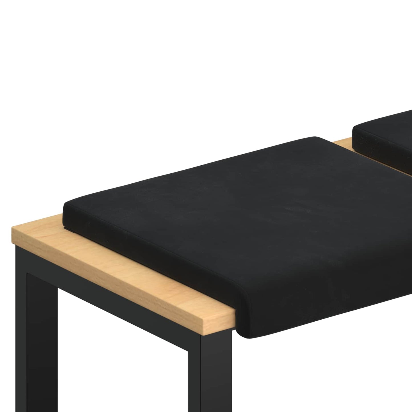 vidaXL Μαξιλάρι πάγκου 4 τμχ. Βελούδο Μαύρο Βάθος 35 εκ.