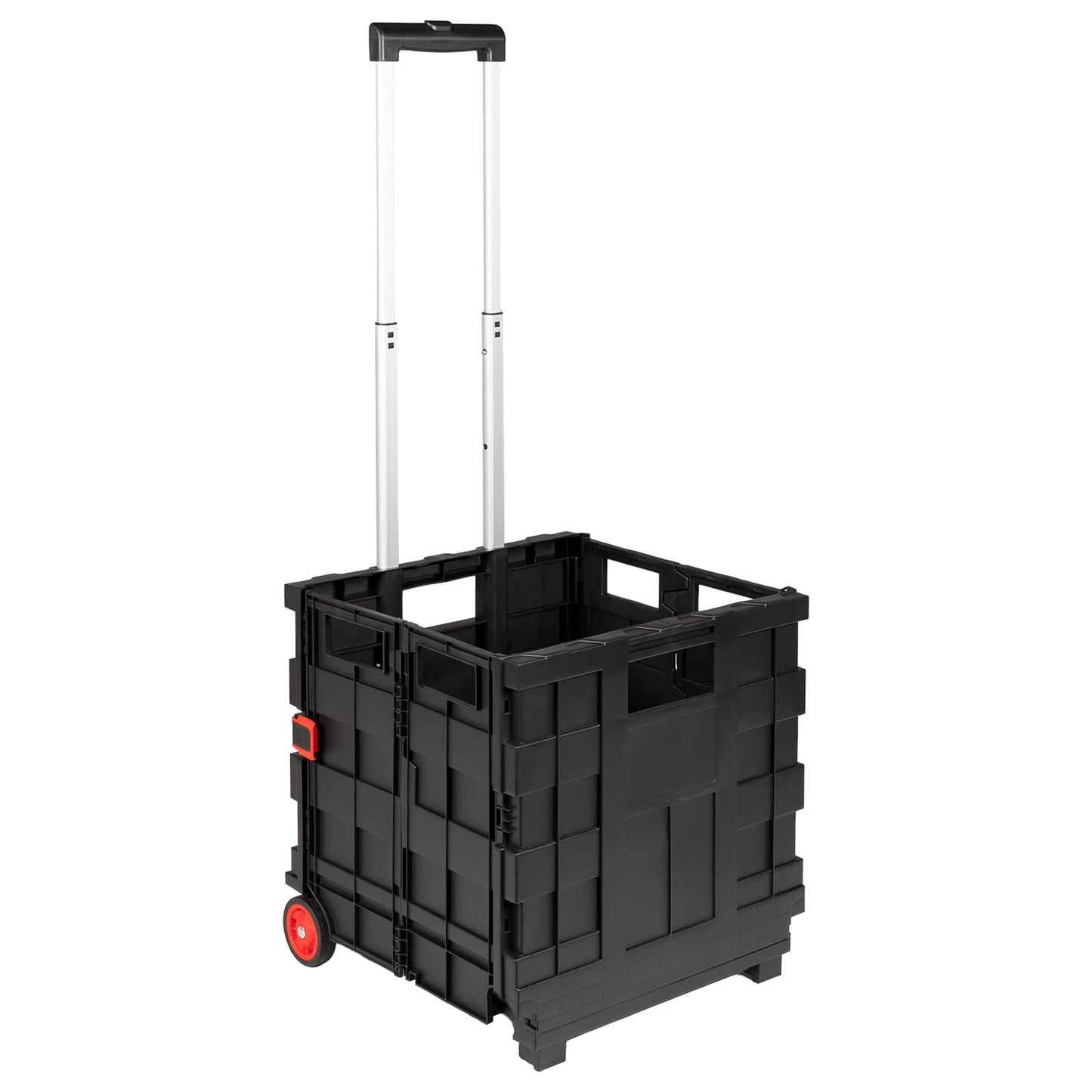 vidaXL Καρότσι Μαύρο και Κόκκινο 35 x 39 x 92 εκ. PP και Ελασμερ