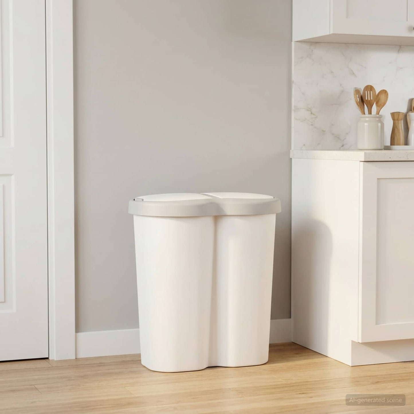 vidaXL Κάδος Αχρήστων Λευκό 48 x 30 x 51 εκ. PP