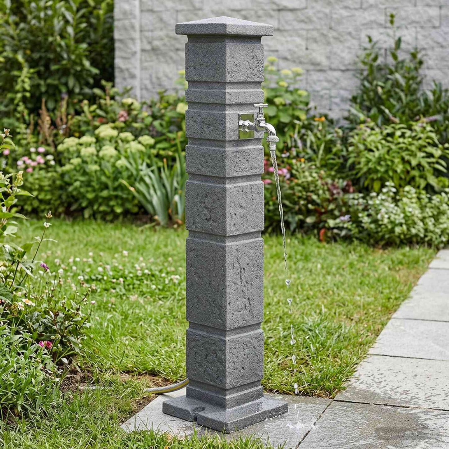 vidaXL Δεξαμενή Κήπου Ανθρακί 26 x 26 x 101 εκ. PE