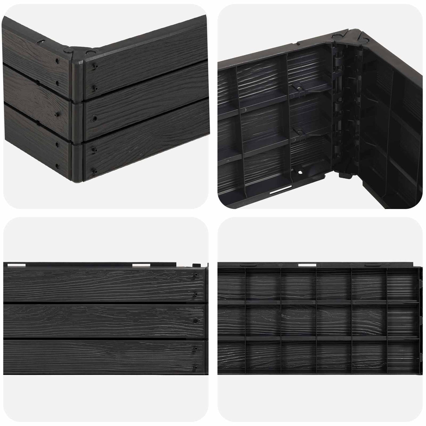 vidaXL Ανεβασμένο Κρεβάτι Μαύρο 75,5 x 75,5 x 25 εκ PP