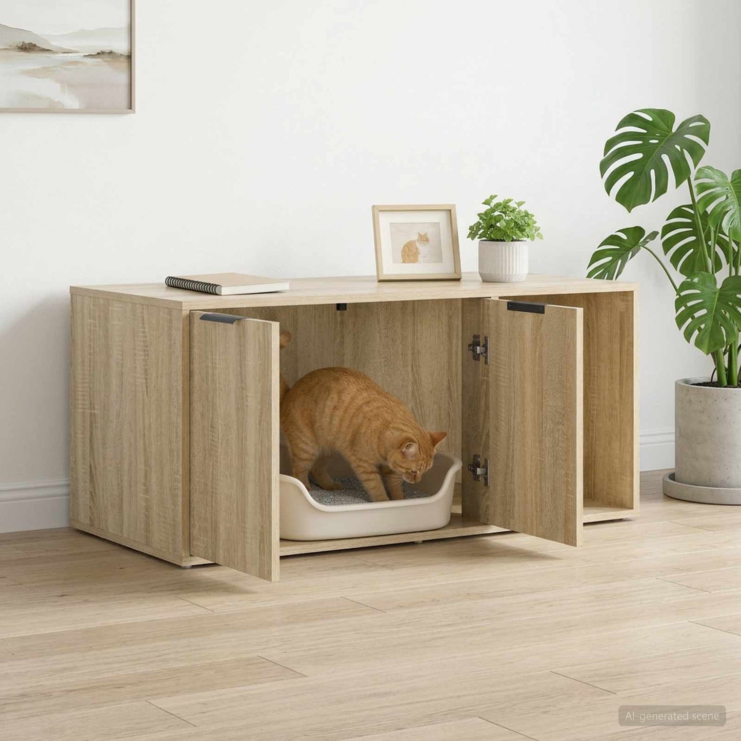 vidaXL Έπιπλο Κλουβί Γάτας Sonoma Δρυς 100 x 49 x 45 εκ.