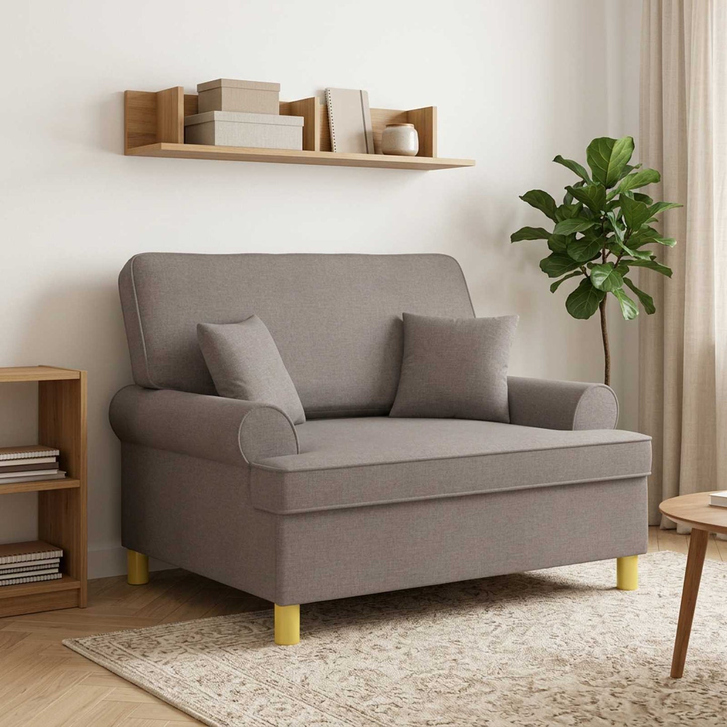 vidaXL Πολυθρόνα XXL με μαξιλάρια Taupe Ύφασμα
