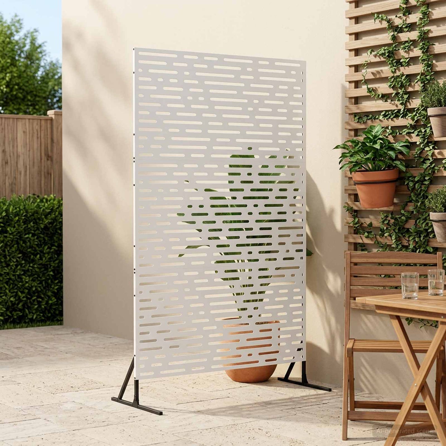 vidaXL Οθόνη Ιδιωτικότητας 100 x 50 x 180 εκ. Ατσάλι Λευκό