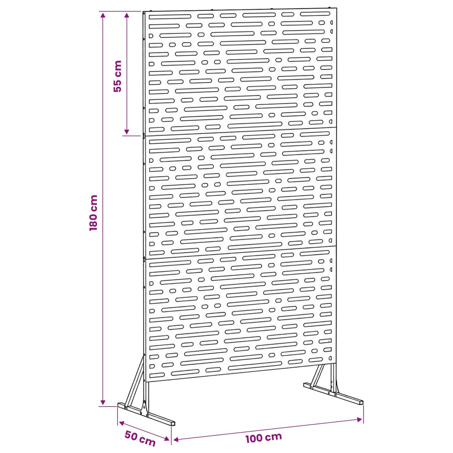 vidaXL Οθόνη Ιδιωτικότητας 100 x 50 x 180 εκ. Ατσάλι Λευκό
