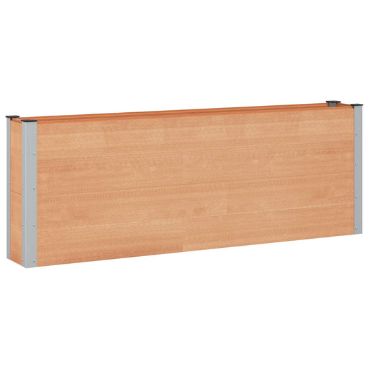 vidaXL Υπερυψωμένη Ζαρντινιέρα Καφέ 200 x 30 x 72 εκ WPC και Αλουμίνιο