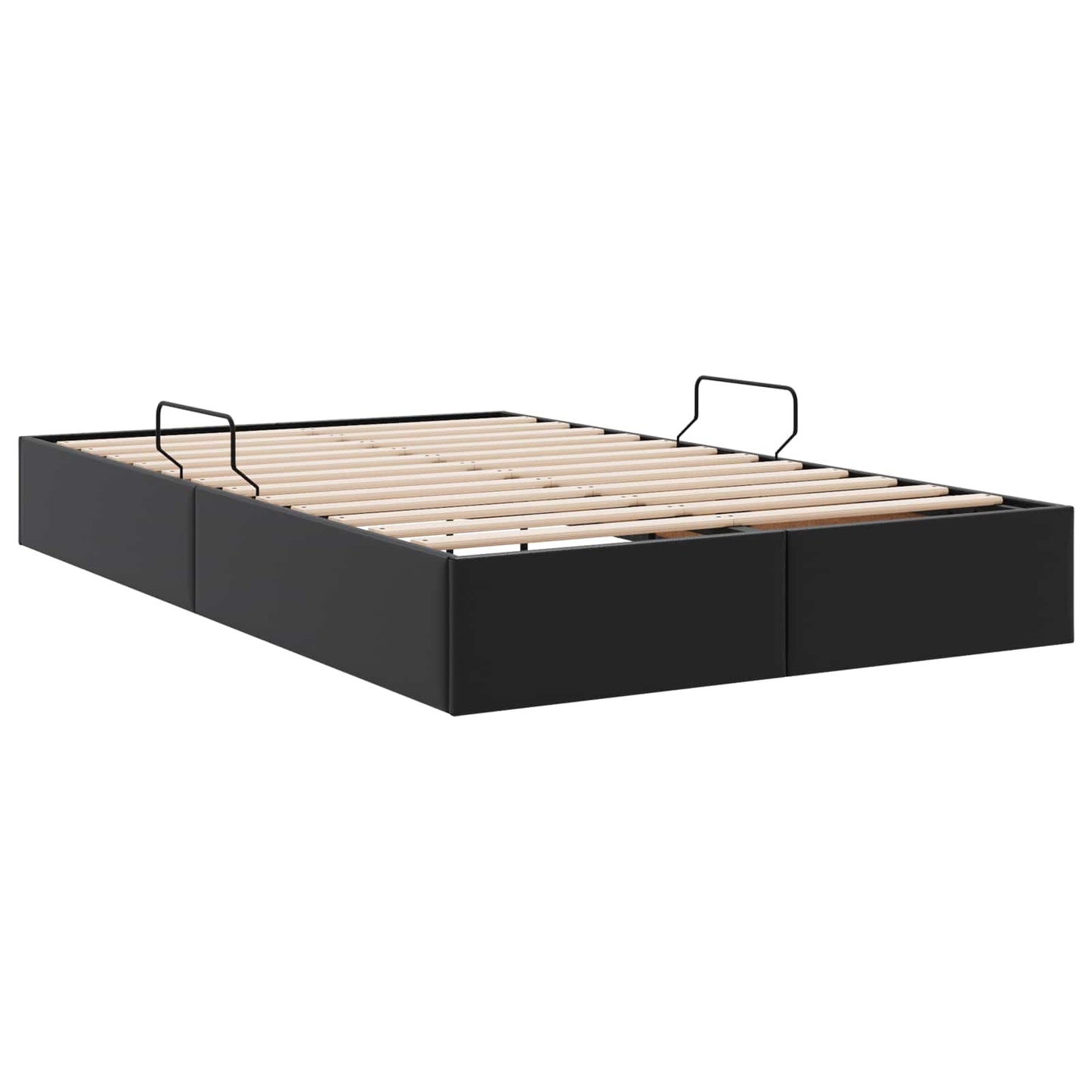 vidaXL Κρεβάτι Οθωμανικού Τύπου Μαύρο 120 x 190 cm Τεχνητό Δέρμα