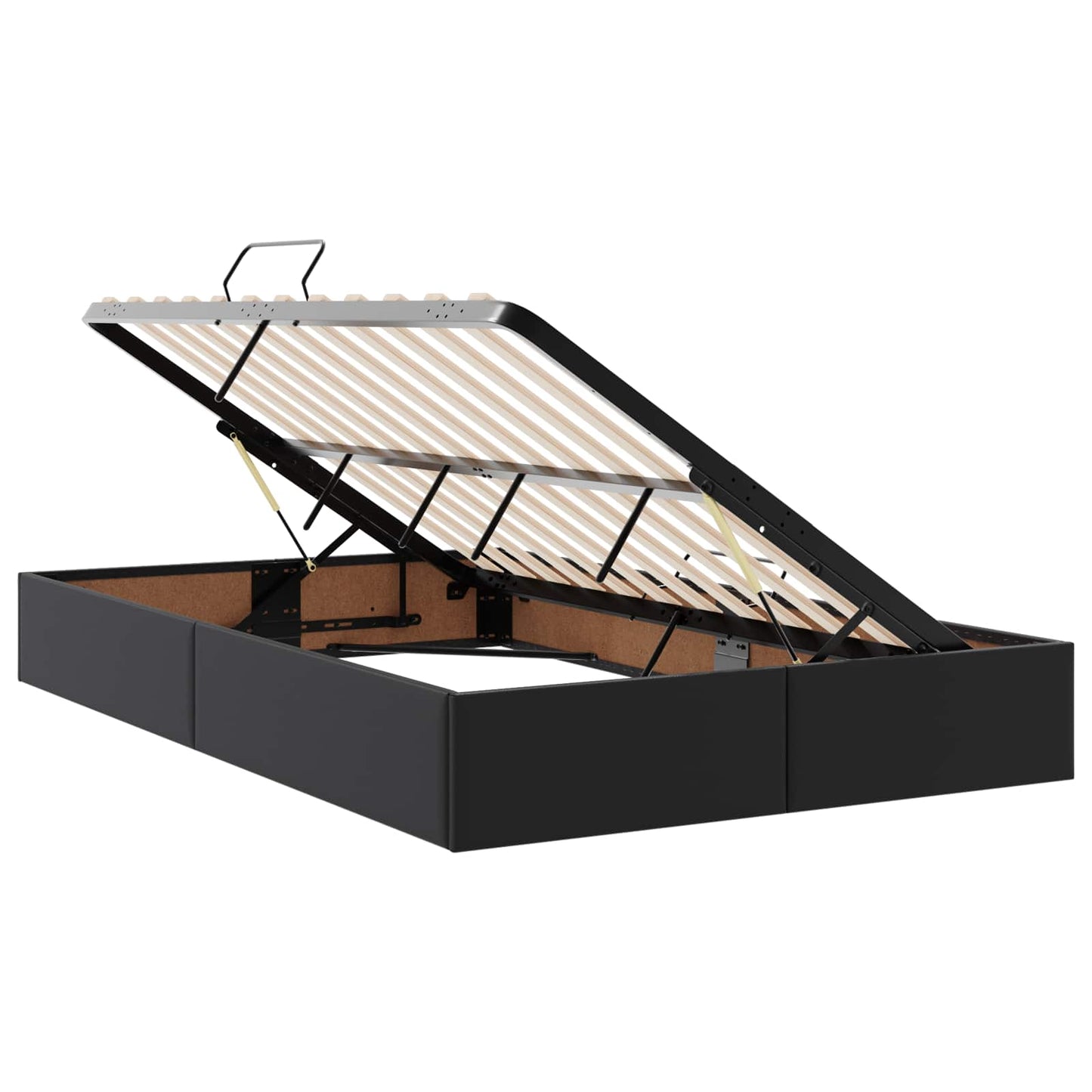 vidaXL Κρεβάτι Οθωμανικού Τύπου Μαύρο 120 x 190 cm Τεχνητό Δέρμα