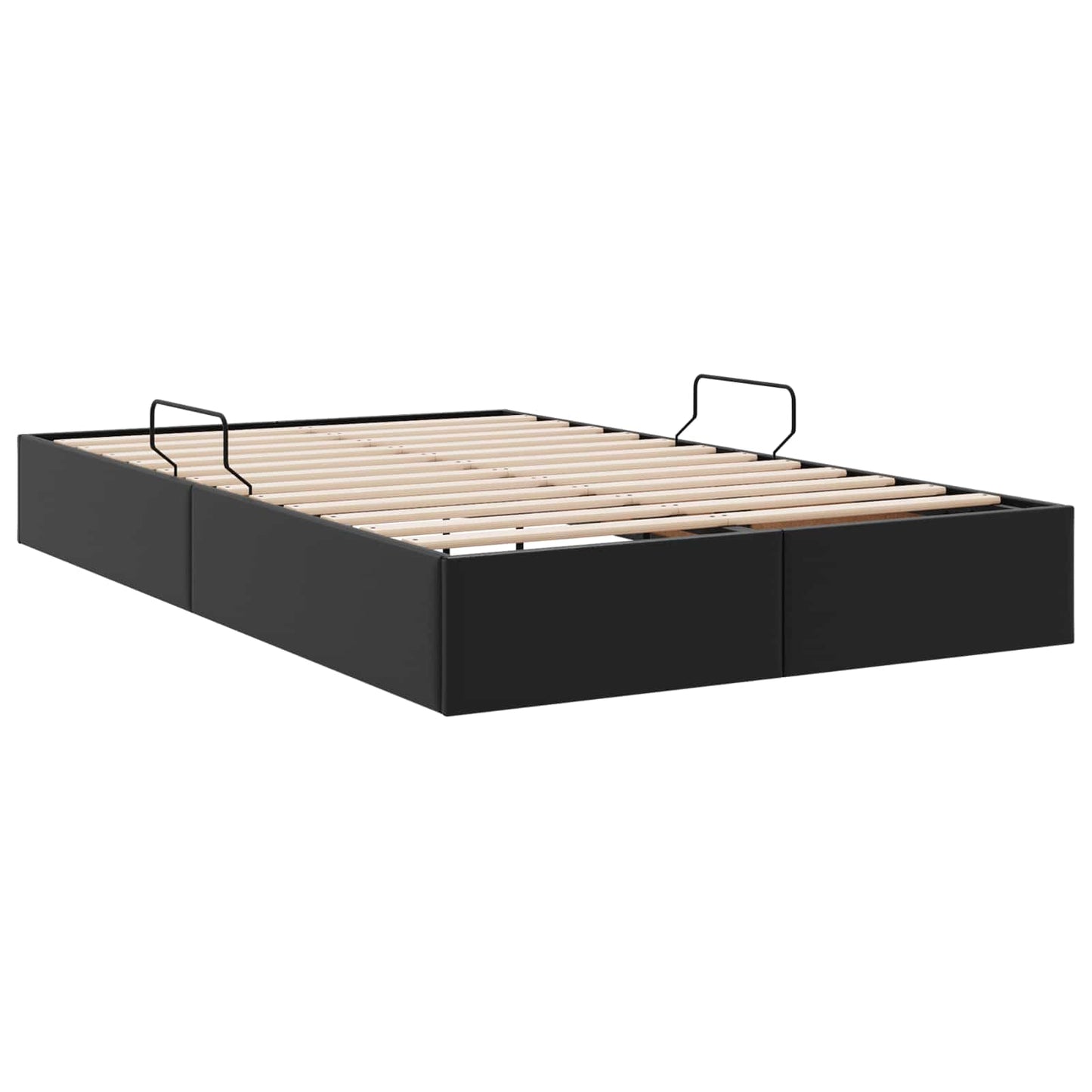 vidaXL Κρεβάτι Οθωμανικού Τύπου Μαύρο 120 x 190 cm Τεχνητό Δέρμα