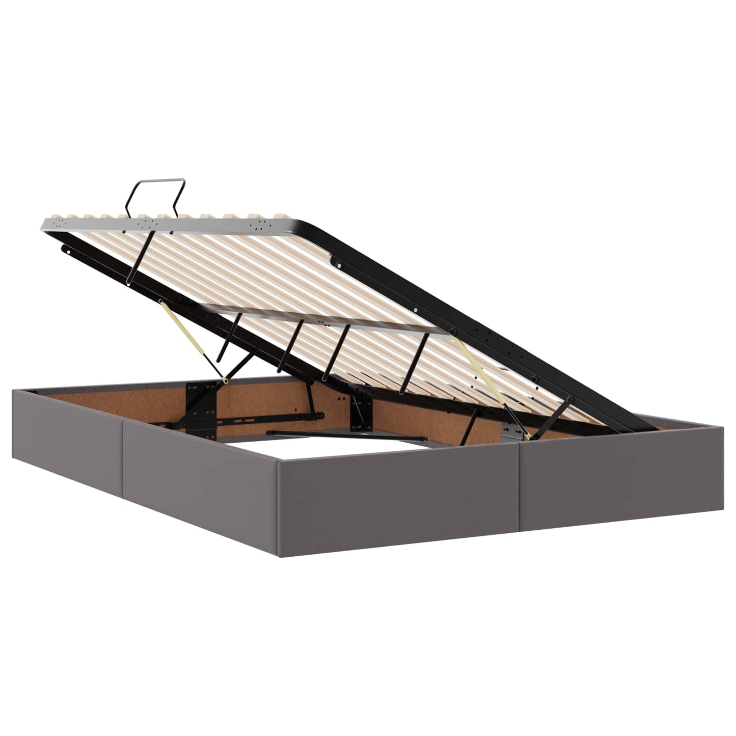 vidaXL Κρεβάτι Οθωμανικού Τύπου Γκρι 140 x 200 cm Τεχνητό Δέρμα
