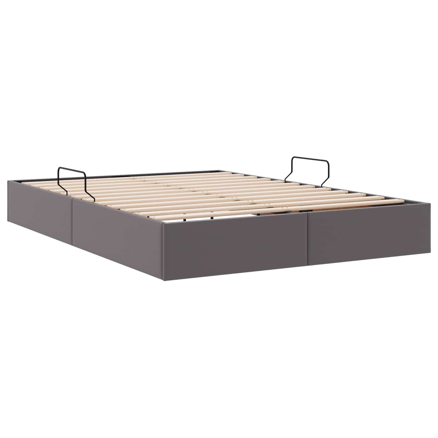 vidaXL Κρεβάτι Οθωμανικού Τύπου Γκρι 140 x 200 cm Τεχνητό Δέρμα