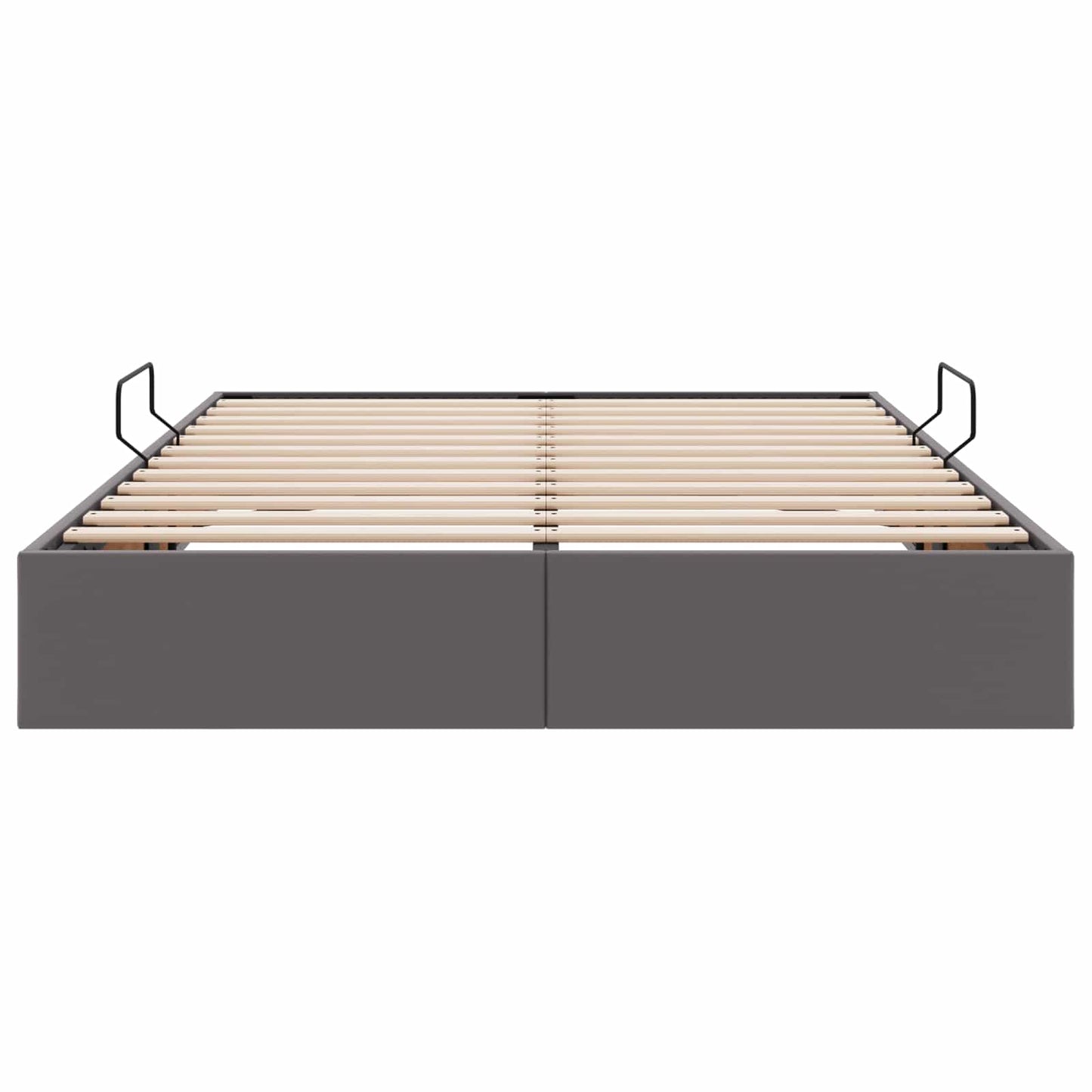 vidaXL Κρεβάτι Οθωμανικού Τύπου Γκρι 140 x 200 cm Τεχνητό Δέρμα